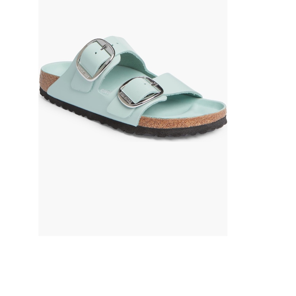 Birkenstock Women Arizona Big Buckle Slide Sandals In Surf Green Eu 39 US 8-8.5